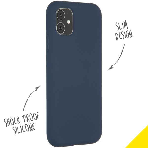 Accezz Liquid Silicone Backcover iPhone 11 - Blauw / Blau / Blue
