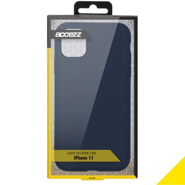 Accezz Liquid Silicone Backcover iPhone 11 - Blauw / Blau / Blue