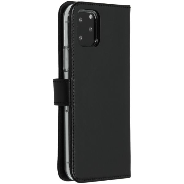 Selencia Echt Lederen Bookcase iPhone 11 Pro - Zwart / Schwarz / Black