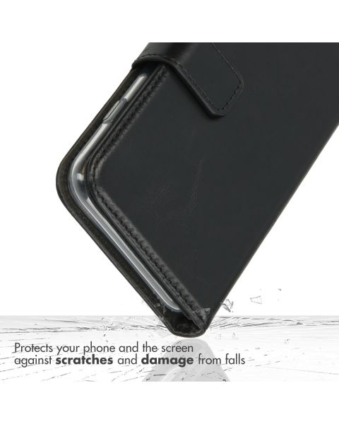 Selencia Echt Lederen Bookcase iPhone 11 Pro - Zwart / Schwarz / Black