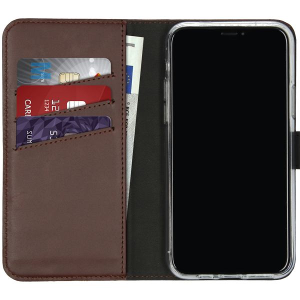 Selencia Echt Lederen Bookcase iPhone 11 Pro - Bruin / Braun  / Brown