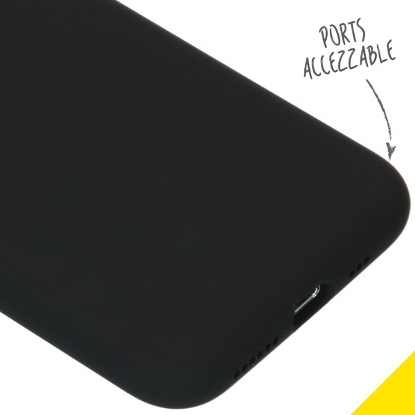 Accezz Liquid Silicone Backcover iPhone 11 Pro - Zwart / Schwarz / Black