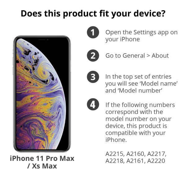Glass Premium Screen Protector iPhone 11 Pro Max / Xs Max - Black