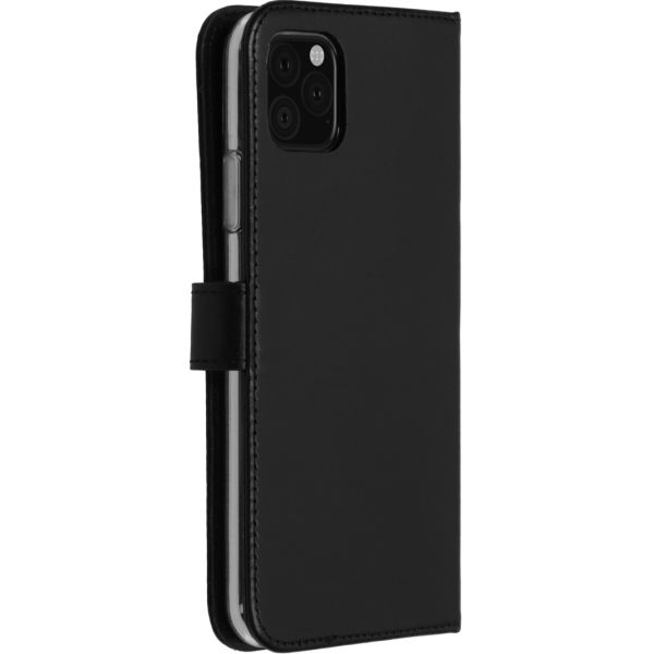 Selencia Echt Lederen Bookcase iPhone 11 Pro Max - Zwart / Schwarz / Black