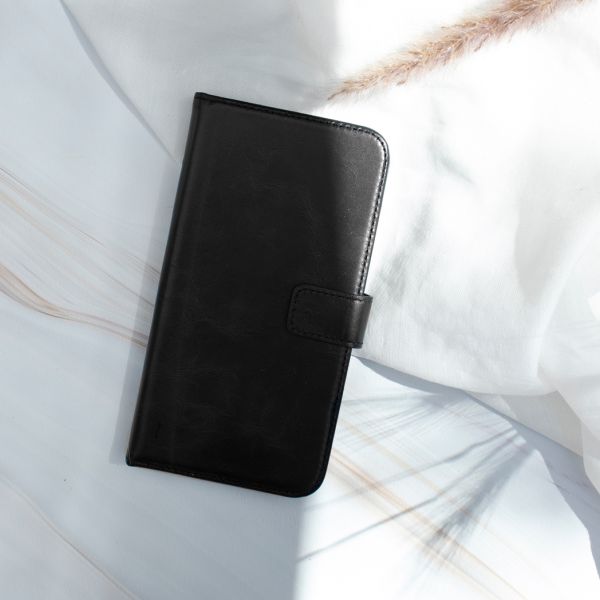 Selencia Echt Lederen Bookcase iPhone 11 Pro Max - Zwart / Schwarz / Black
