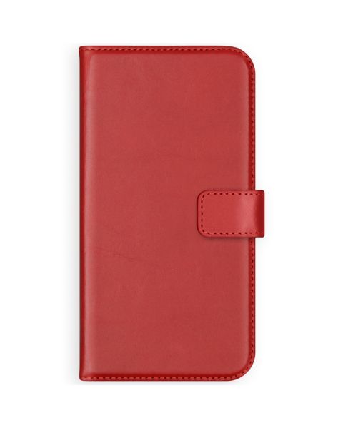 Selencia Echt Lederen Bookcase iPhone 12 Mini - Rood / Rot / Red