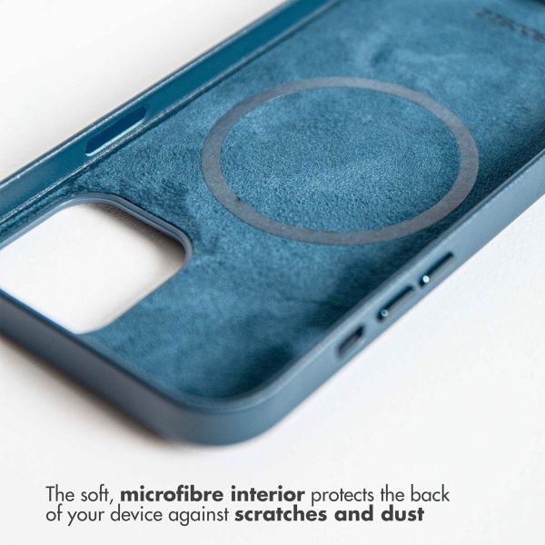 Accezz Leather Backcover met MagSafe iPhone 12 Mini - Donkerblauw / Dunkelblau  / Dark blue