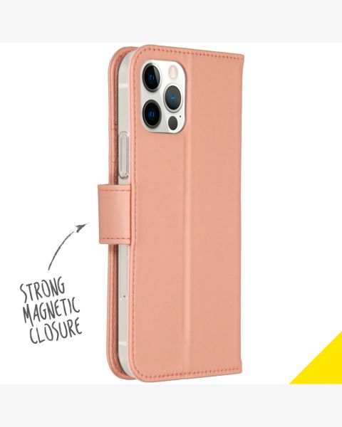 Accezz Wallet Softcase Bookcase iPhone 12 (Pro) - Rosé Goud / Roségold