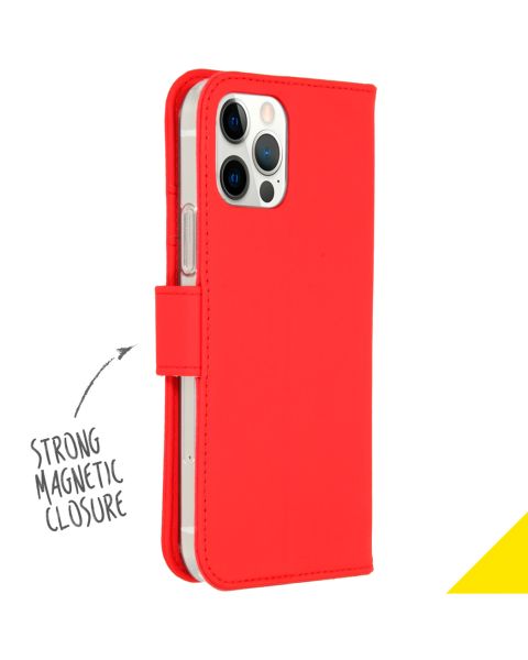 Accezz Wallet Softcase Bookcase iPhone 12 (Pro) - Rood / Rot / Red