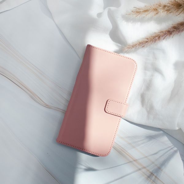 Selencia Echt Lederen Bookcase iPhone 12 (Pro) - Roze / Rosa / Pink
