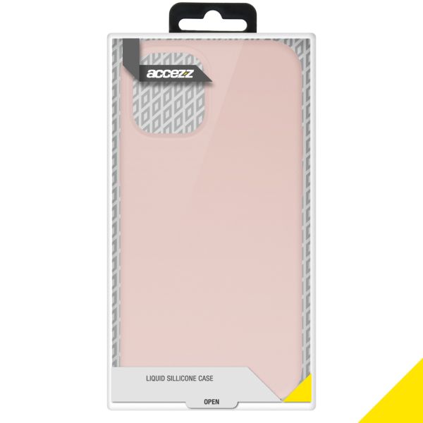 Accezz Liquid Silicone Backcover iPhone 12 Mini - Roze / Rosa / Pink