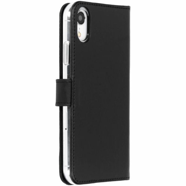 Genuine Leather Booktype iPhone Xr - Black / Black