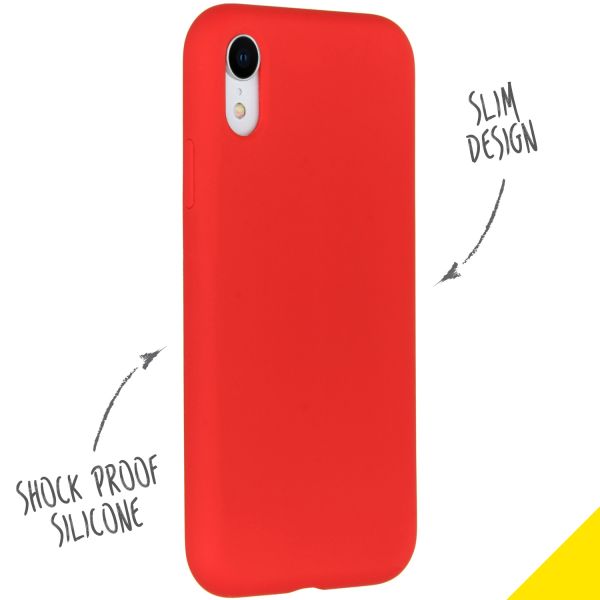 Liquid Silicone Backcover iPhone Xr - Rood - Rood / Red