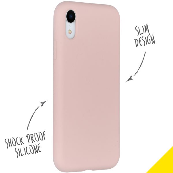 Accezz Liquid Silicone Backcover iPhone Xr - Roze / Rosa / Pink