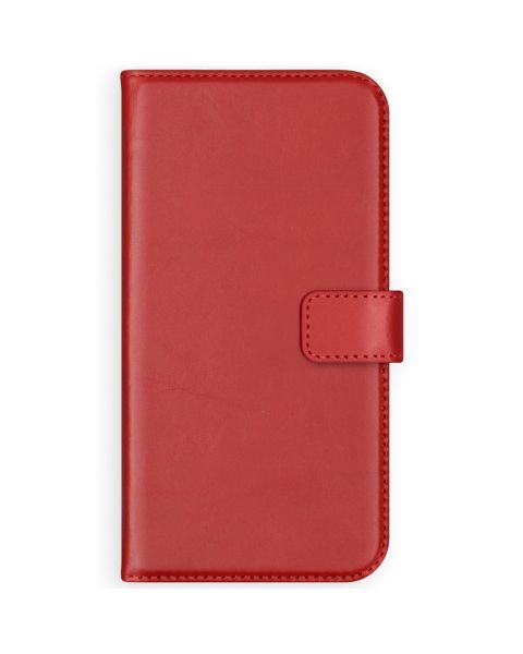 Selencia Echt Lederen Bookcase iPhone Xs - Rood / Rot / Red