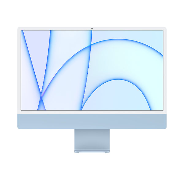 Refurbished iMac 24-inch | Apple M1 8-Core | 256 GB SSD | 8 GB RAM | 2 Ports | 8-Core GPU | Blue (Retina, 2021)