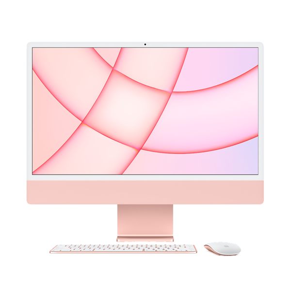 Refurbished iMac 24-inch | Apple M1 8-Core | 256 GB SSD | 8 GB RAM | 4 Ports | 8-Core GPU | Pink (Retina, 2021) | Includes mouse and qwerty keyboard