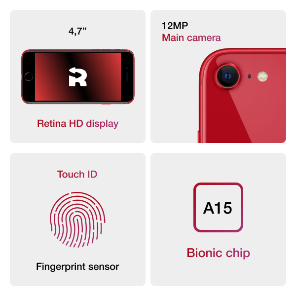 Refurbished iPhone SE 128GB Red (2022)