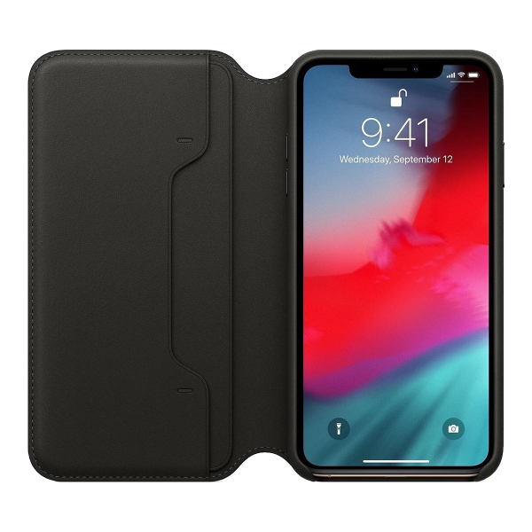 iPhone XS Leather Folio - Black