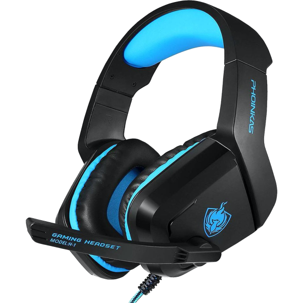 Refurbished H1-B Gaming Headphones | With Microphone | Black with blue