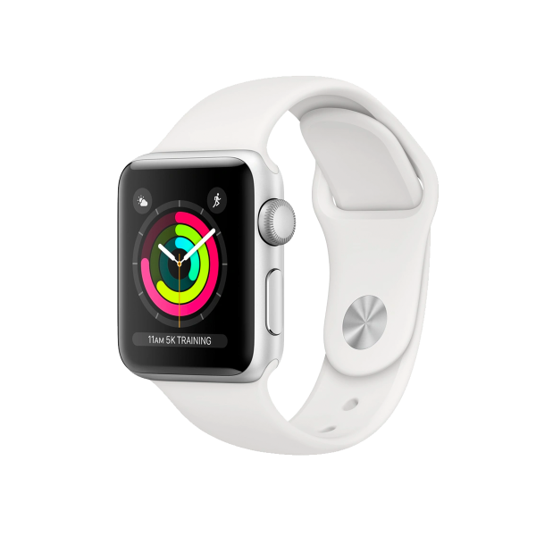 Refurbished Apple Watch Series 3 | 42mm | Aluminum Case Silver | White Sport Band | GPS | WiFi