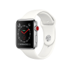 Refurbished Apple Watch Series 3 | 42mm | Stainless Steel Case Silver | White Sport Band | GPS | WiFi + 4G