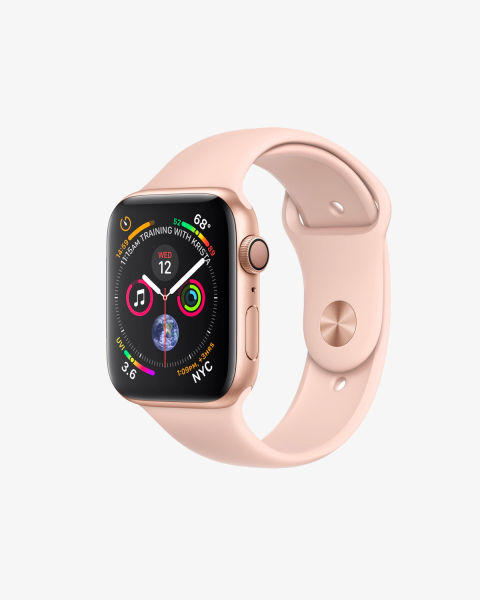 Refurbished Apple Watch Series 4 | 44mm | Aluminum Case Gold | Pink Sport Band | GPS | WiFi + 4G