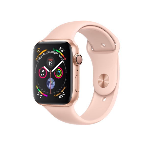 Refurbished Apple Watch Series 4 | 44mm | Aluminum Case Gold | Pink Sport Band | GPS | WiFi + 4G | W1