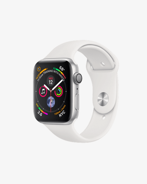 Refurbished Apple Watch Series 4 | 44mm | Aluminum Case Silver | White Sport Band | GPS | WiFi