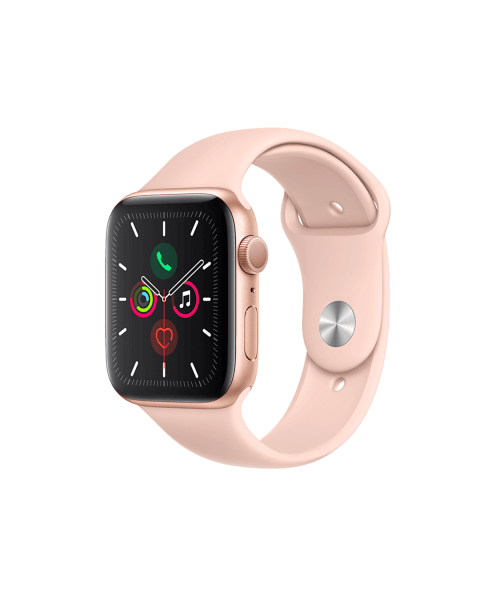 Refurbished Apple Watch Series 5 | 44mm | Aluminum Case Gold | Pink Sport Band | GPS | WiFi
