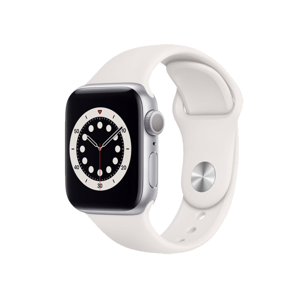 Refurbished Apple Watch Series 6 | 40mm | Aluminum Case Silver | White Sport Band | GPS | WiFi