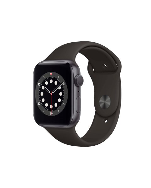 Refurbished Apple Watch Series 6 | 44mm | Aluminum Case Space Gray | Black Sport Band | GPS | WiFi + 4G