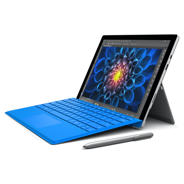 Refurbished Microsoft Surface Pro 4 | 12.3 inch | 6e generatie i5 | 256GB SSD | 8GB RAM | Blue QWERTY keyboard | Pen not included 