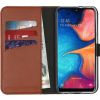 Selencia Echt Lederen Bookcase Samsung Galaxy A20e - Lichtbruin / Hellbraun  / Light Brown