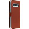 Selencia Echt Lederen Bookcase Samsung Galaxy S10 - Lichtbruin / Hellbraun  / Light Brown