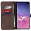 Selencia Echt Lederen Bookcase Samsung Galaxy S10 Plus - Bruin / Braun  / Brown