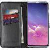 Selencia Echt Lederen Bookcase Samsung Galaxy S10 Plus - Zwart / Schwarz / Black