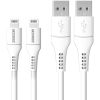 Accezz 2 pack Lightning naar USB kabel - MFi certificering - 2 meter - Wit / Weiß / White