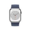 Refurbished Apple Watch Series 8 | 45mm | Aluminum Case Silver | Storm Blue Woven Solo Loop | GPS | WiFi