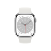 Refurbished Apple Watch Series 8 | 45mm | Aluminum Case Silver | White Sport Band | GPS | WiFi + 4G